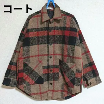 AIJI 체크 무늬 자켓 아우터 체스터 코트