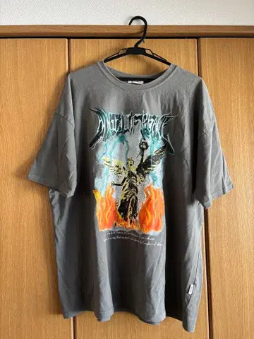 Perushu 그레이 T셔츠 자유의 여신 프린트