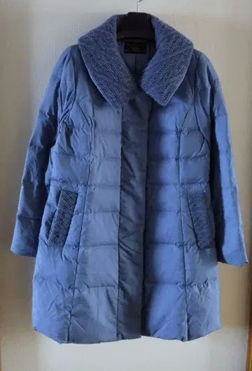 Lelian 레리안 다운 코트 케이블 짜임 옷깃 블루
