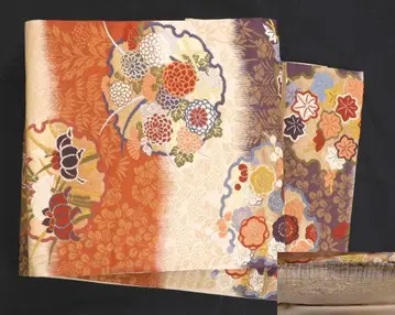 순수 실크 주라쿠 번영 문 후쿠로 오비 카라오리