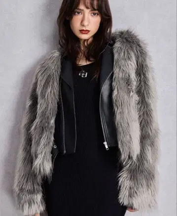 인조 모피 가죽 자켓