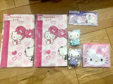 헬로키티 타월 마스코트 파우치 스티커 묶음 판매