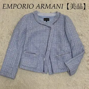 EMPORIO ARMANI [새상품급] 고연식 트위드 라메 노카라