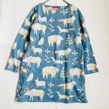 그라니프 애니멀 맨투맨 원피스 윈터 블루