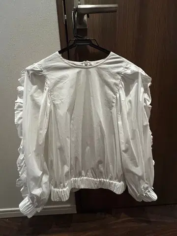 yori 프릴 달린 긴팔 셔츠 38 화이트