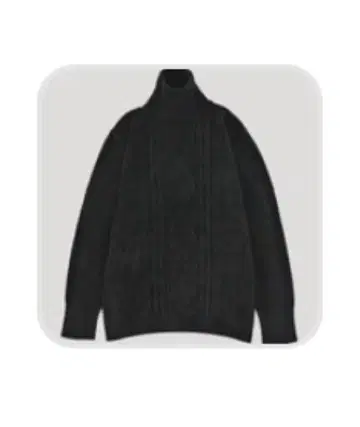 ABYTS 하이넥 케이블 니트 블랙