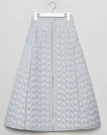 FURFUR 퀼팅 플레어 스커트 블루