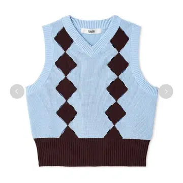 FUR FUR 슬릿 아가일 베스트 SAX