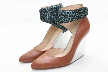 유진 리코노 천연 가죽 웨지 펌프스 (37 반) 새상품급