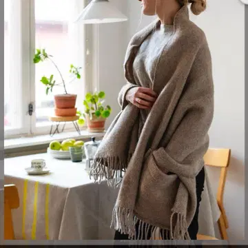 라푸안칸쿨리 숄 포켓숄 plage 멜란지 베이지