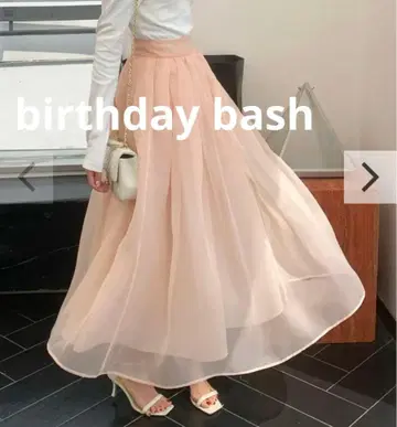 버쓰데이배쉬 birthdaybash 쉬폰 플레어 스커트 핑크 S