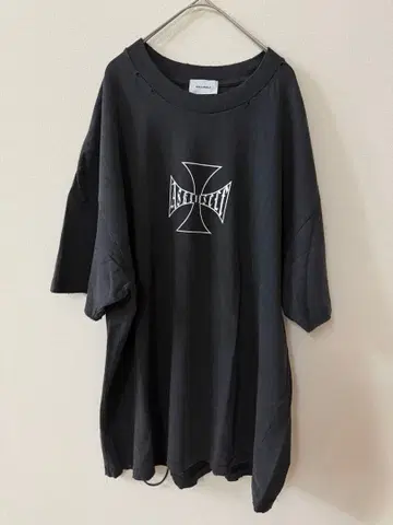 새상품 ASKYURSELF vintage 가공 크로스 T셔츠 빅