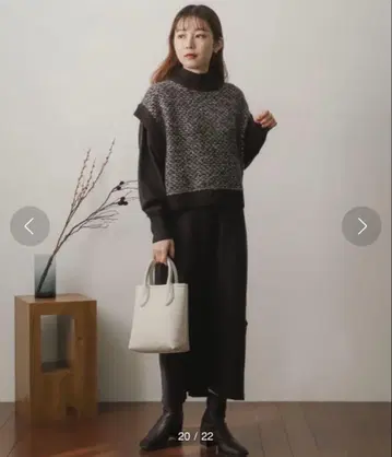 스트레치 레이어드 니트 원피스