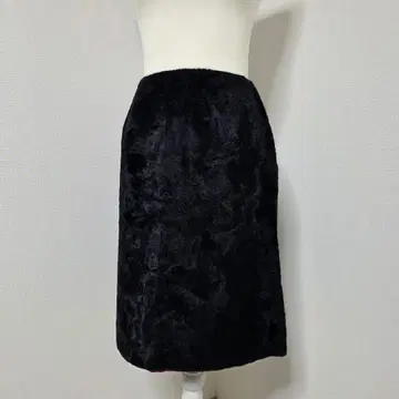 보르지/BALLSEY 벨벳 무릎 기장 스커트 [ L ] 블랙