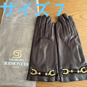 Giorgio Sermoneta 천연가죽 장갑 다크 브라운