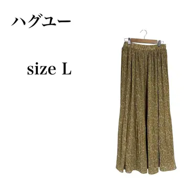 하그유 HUG.U 꽃무늬 플리츠 롱 스커트 L