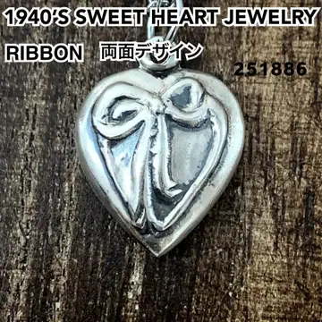 스위트하트 주얼리 리본 실버 빈티지 목걸이 NAVY