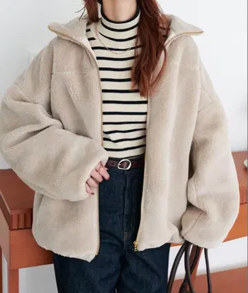 discoat 깔끔한 보아 스탠드 블루종