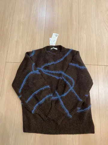 DISCOAT 멜란지얀 선 패턴 풀오버 브라운