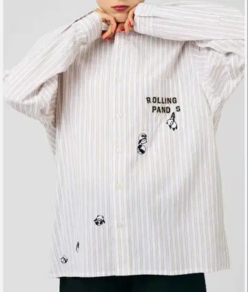 graniph 그라니프 롤링 팬더즈 자수 긴팔 셔츠 스트라이프 L