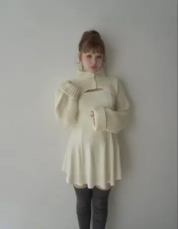 ANDMARY Zoey velour set dress ivory