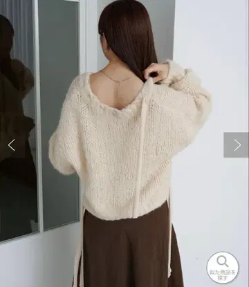 kastane 리본 테이프 로우 게이지 숏 니트