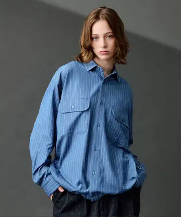 [ 미사용/WETTEMPT ] 던거리 스트라이프 드로코드 LS 셔츠