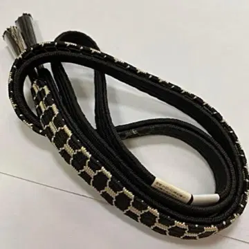 [ 미사용 새상품 ] 순수 실크 평조 허리띠 블랙 브라운 계열