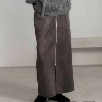 모듬 ZIP 타이트 스커트 차콜 그레이