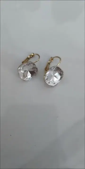 크리스탈 하트형 링 귀걸이