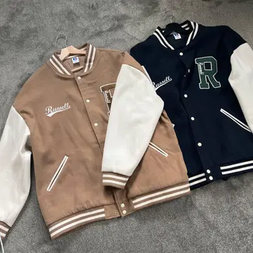 RUSSELL ATHLETIC 바시티 자켓 카멜 XL 사이즈