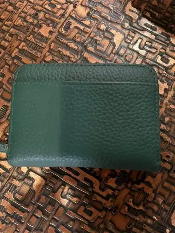다크 그린 가죽 카드 케이스