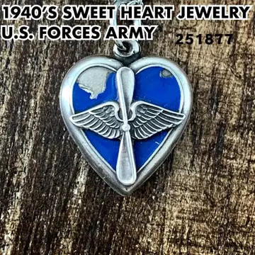 스위트하트 주얼리 US ARMY 에나멜 실버 빈티지 목걸이