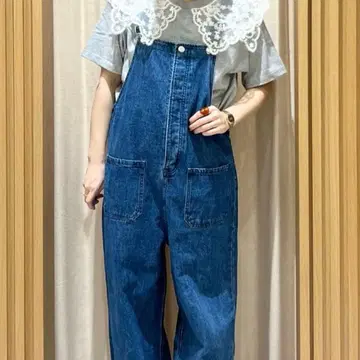 사만사 모스모스 데님/꽃무늬 모듬 살로펫 팬츠 (블루)