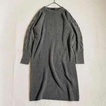 새상품급 URBAN RESEARCH ROSSO 편 소매 패턴 니트 원피스