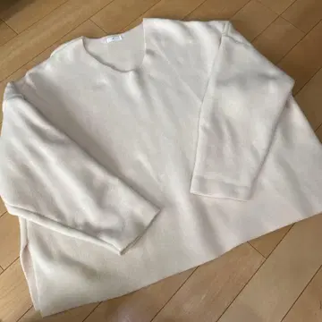 select shopK 플리스 오버 사이즈 V넥 풀오버 화이트