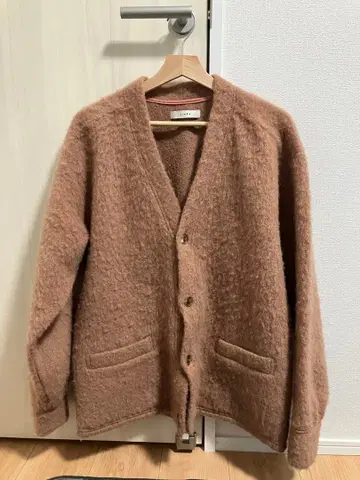 Jieda 22AW 모헤어 가디건 핑크 베이지