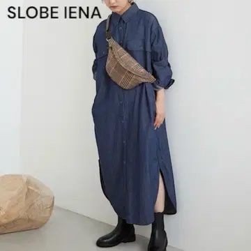 슬로브 이에나 LE 데님 셔츠 원피스 롱