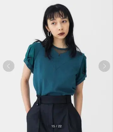 유나이티드 도쿄 에어리 타프타 콤비 블라우스