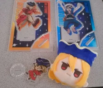 Dr.STONE 다이소 페이스 봉제 인형 아크릴 스탠드 류스이 크롬