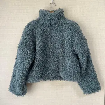 SKY SCRAPER 블루 하이넥 보아 자켓