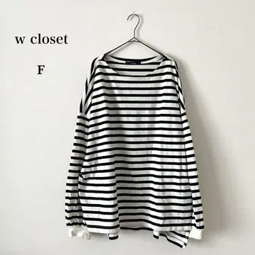 Z12-032 w closet 보더 티셔츠 F 화이트 블랙 돌려입기