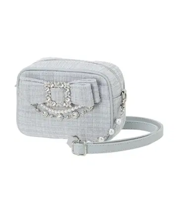 NOEMIE 아가씨 트위드 리본 비쥬 숄더백 블루