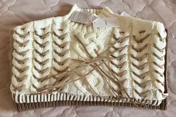 MURUA YUKKO 콜라보 레이스업 페더 니트 원피스