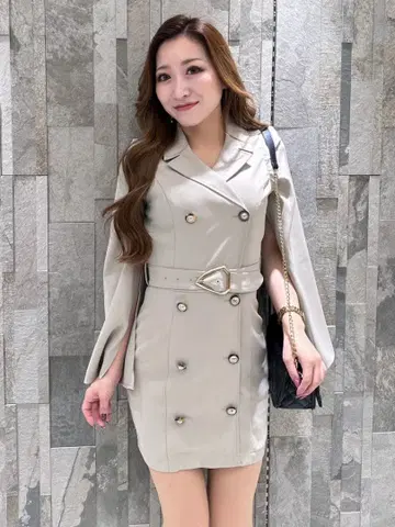 립서비스 2way 미니 원피스 베이지 택 포함 미사용 새상품