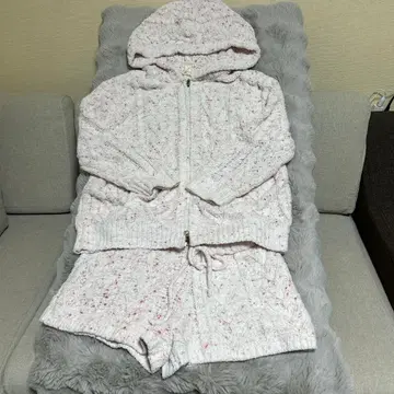 핑크 계열 케이블 짜임풍 룸웨어 세트