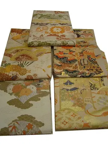 창작용 앤티크 마루 오비 5개 세트 순수 실크 완성품 Vs524