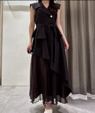 dazzlin 다즐린 아지메 플리츠 트렌치 원피스 브라운