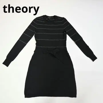 459 theory 니트 원피스 보더 무늬 리본