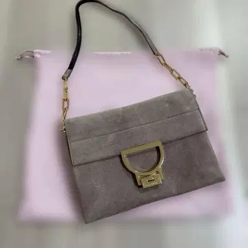 COCCINELLE 미니백 핑크 스웨이드 체인 2way